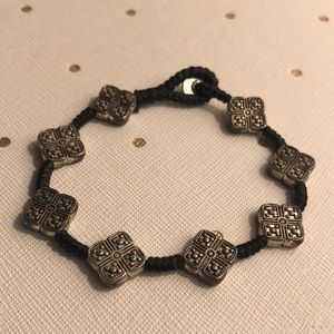 Boho silver bead Bali bracelet